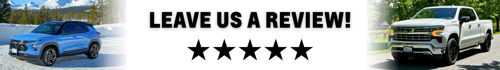 Leave Us a Review for your Experience at Speedway Chevrolet / Kirkland, WA